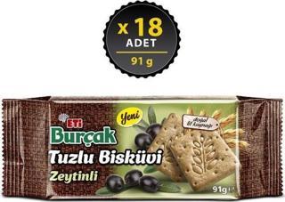 Burçak Zeytinli Tuzlu Bisküvi 91 gr x 18 Adet