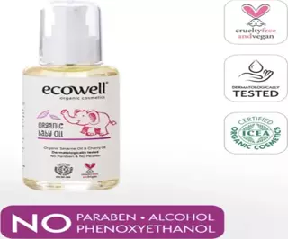 Ecowell Bebek Yağı Organik & Vegan Hipoalerjenik Nemlendirici Rahatlatıcı Bebe Masajı 100 ml