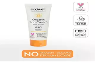 Ecowell Güneş Kremi SPF50 Organik & Vegan Mineral Filtre Yüz ve Vücut UVA UVB Koruma 110 gr