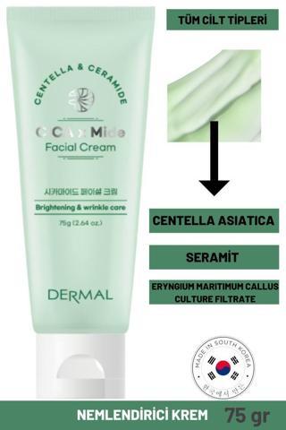 Dermal CICA x Mide Facial Cream Centella Asiatica ve Seramid Özlü Aydınlatıcı ve Kırışıklık Bakımı Yüz Kremi 75 ML 