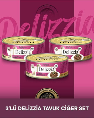 Reflex Plus Delizzia Yetişkin Tavuklu-Ciğerli Gravy Kedi Maması 3x85 gram