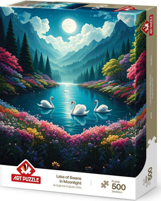 Art Puzzle 500 Parça Puzzle Ay Işığında Kuğular Gölü 40509
