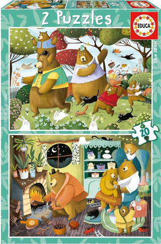 Educa Puzzle - 2x20 Parça Orman Masalları - 3-5 Yaş Kız ve Erkek Çoduk