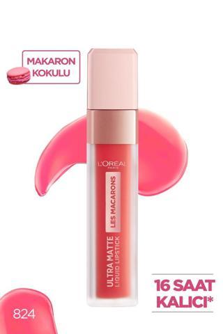 L'Oreal Paris Likit Mat Ruj - Les Macarons Ultra Matte Liquid Lipstick 824 Guava Gush