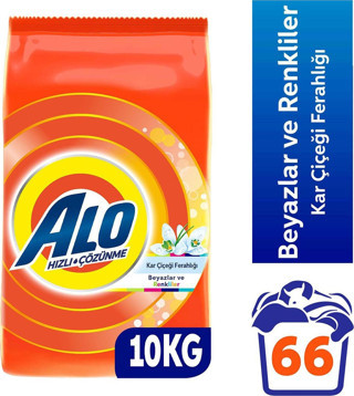 Alo 10 Kg Kar Çiçeği Ferahlğı Beyazlar Ve Renkliler Hızlı Çözülme Toz Deterjan