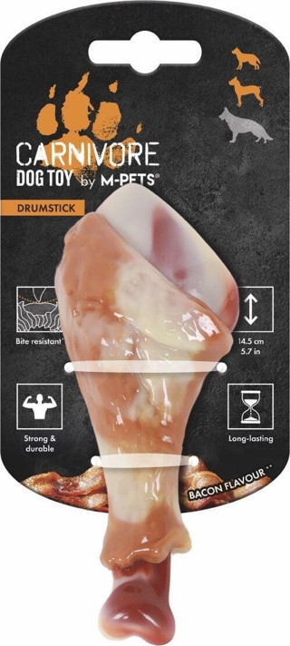 M-Pets Carnivore But Şeklinde Pastırma Aromalı Kauçuk Köpek Oyuncağı 12.4x6.1x3.5 Cm Turuncu