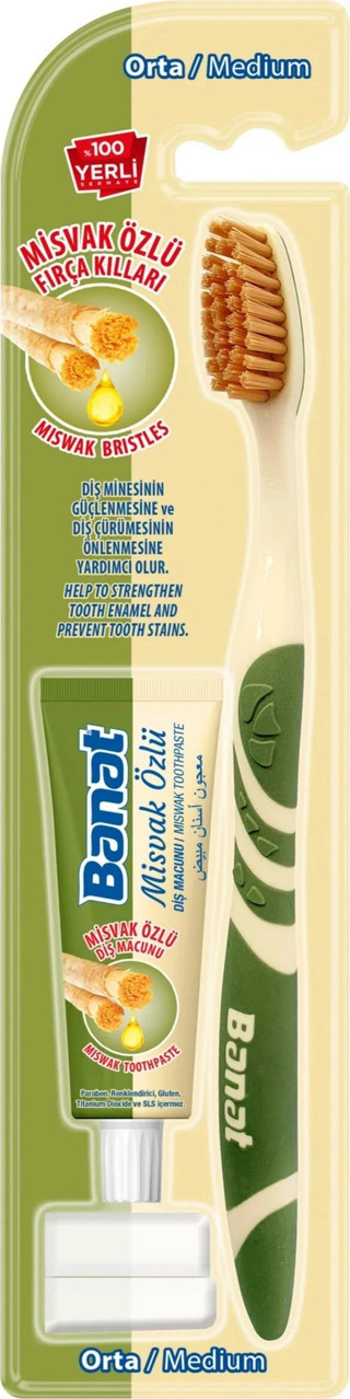 Banat Misvak Özlü Ağız Bakım Seti (15 ml Diş Macunlu) - Doğal Koruma ve Beyazlık