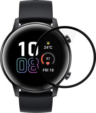 Microsonic Huawei Honor Magic Watch 2 42mm Tam Kaplayan Temperli Cam Full Ekran Koruyucu Siyah