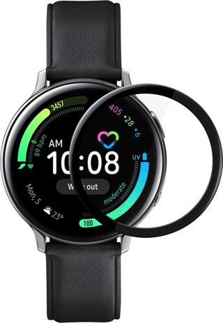 Microsonic Samsung Galaxy Watch Active 2 44mm Tam Kaplayan Temperli Cam Full Ekran Koruyucu Siyah