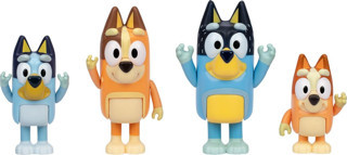 Bluey 4'lü Figür Set - Bluey ve Ailesi