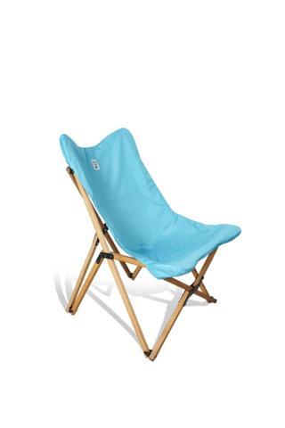 Bag The Joy Ahşap Katlanır Kamp & Bahçe Sandalyesi – Kahverengi Iskelet - Turkuaz Kılıf