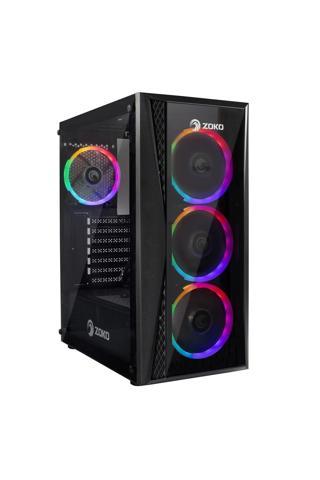 Zoko Melody-x 4x12 Cm Auto Rainbow Fanlı Temperli Cam Gaming Bilgisayar Kasası