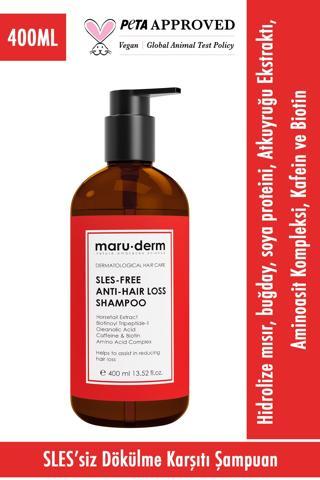Maruderm Saç Dökülme Karşıtı Sülfatsız Şampuan 400 ML Tüm Saç Tipleri Sülfatsız - Tuzsuz - Vegan Şampuan