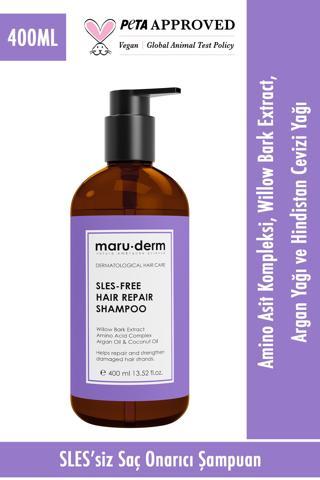 Maruderm Saç Onarıcı Sülfatsız Şampuan 400 ML Yıpranmış Zayıf Saçlar Sülfatsız - Tuzsuz - Vegan Şampuan