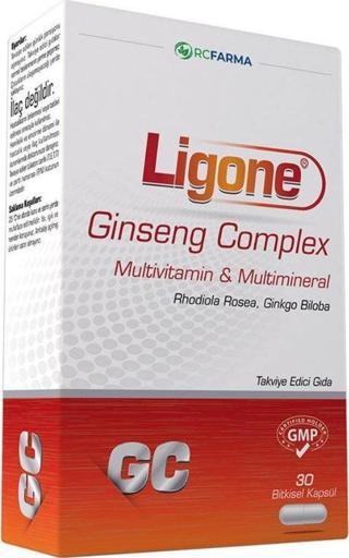 Ligone Ginseng Complex Multivitamin, Zerdeçal İçeren Kapsül Takviye Edici Gıda 30 Kapsül