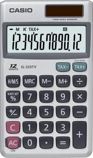 Casio Sl-320Tv-W-Dp 12 Hane Cep Tipi Hesap Makinesi