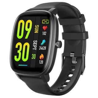 W01 Dafit Uyumlu+ Bluetooth 1.7" Ekran 200Mah Bataryalı Siyah Akıllı Saat Smart Watch