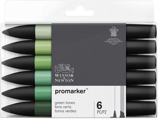 Winsor Newton Promarker 6'lı Green Tones / 0290158