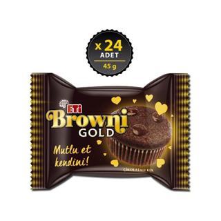 Browni Gold Çikolata Soslu Çikolatalı Kek 45 gr x 24 Adet