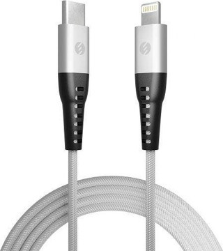 S-link SL-STM55PD 3A Fast Şarj TypeC to Lightning Silver Data + Sarj Kablosu