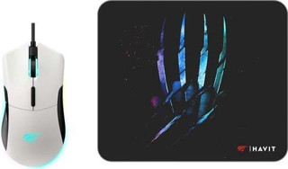Havit Gamenote MS1037CM RGB Gaming Oyuncu Mouse + Mouse Pad - Beyaz