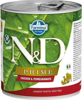 N&D Prime Tavuk ve Narlı Yetişkin Konserve Köpek Maması 285 Gr