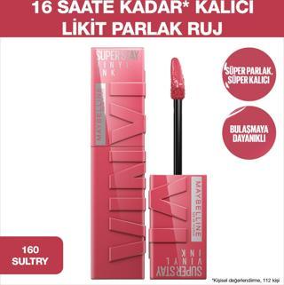 Maybelline New York Super Stay Vinyl Ink Uzun Süre Kalıcı Likit Parlak Ruj 160 Sultry