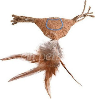 Zampa Kahverengi Tüylü Hasır Kedi Oyuncağı, 15,5x21 cm