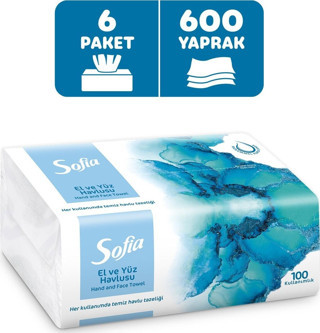 Sofia El Ve Yüz Havlusu 100’Lü X 6 Paket