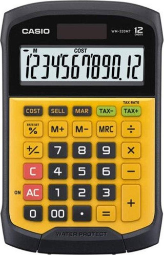 Casio Wm-320Mt 12 Hane Suya-Toza Dayanıklı Masa Üstü Hesap Makinesi