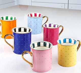 MUBA CONSEPT PUANTİYELİ RENKLİ 6 LI KUPA TAKIMI 200 ML