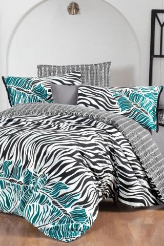 Sarev Danio Siyah Çift Kişilik %100 Pamuk Poplin Çift Taraflı Nevresim Takımı