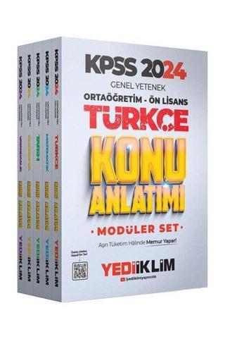 2024 KPSS Ortaöğretim - Önlisans GK - GY Konu Anlatımlı Modüler Set - Kolektif  - Yediiklim Yayınları