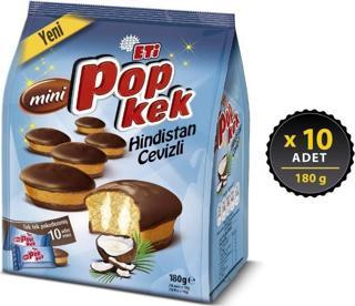 Eti Popkek Mini Hindistan Cevizli 180 g x 10 Adet