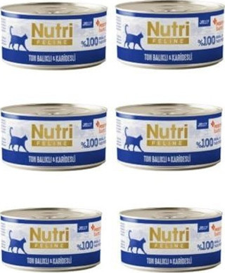 Nutri Feline Gurme Seri: Karidesli & Ton Balıklı Jöleli Tahılsız Yaş Mama (6x70g)