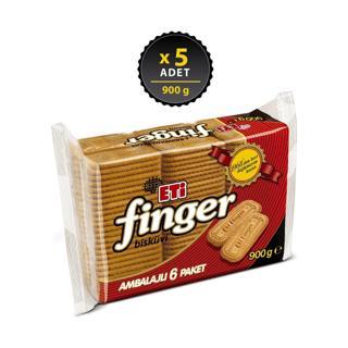 Eti Finger Bisküvi 6'lı 900 gr x 5 Adet