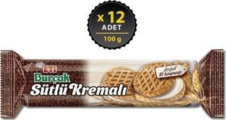 Eti Burçak Sütlü Kremalı Yulaflı Bisküvi 100 gr x 12 Adet
