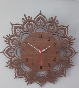 Zudeey Duvar Saati-El Yapımı, Ahşap,Dekoratif, Modern-Bohem Tasarım,Sessiz MekanizmaA02