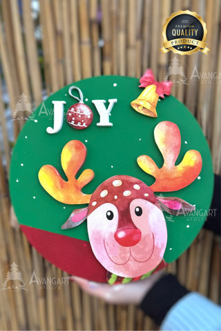 YILBAŞI TEMALI AHŞAP KAPI SÜSÜ - JOY