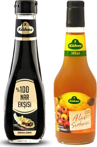 Kühne %100 Nar Ekşisi 250 ml ve Alıç Sirkesi 500 ml 2 li Set
