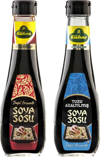 Kühne Soya Sosu 250 ml ve Tuzu Azaltılmış Soya Sosu 250 ml 2 li Set
