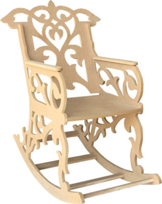 Ahşap Ham Mdf Dekoratif Orta Boy Sallanan Sandalye - 85x53x85