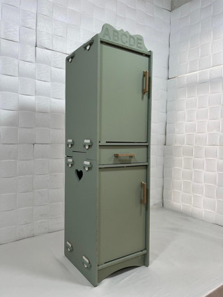 Özka Hobi Ahşap ÖZKA CEKMECELİ BOYALI OYUNCAK BUZDOLABI