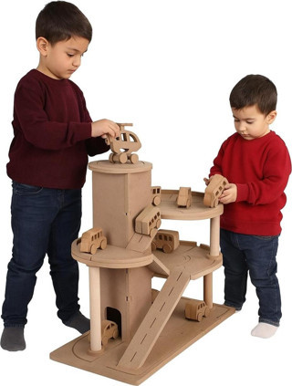 Özka Hobi Ahşap ÖZKA HOBBY WOOD 1 ADET HELİKOPTER HEDİYELİ OTAPARK SETİ