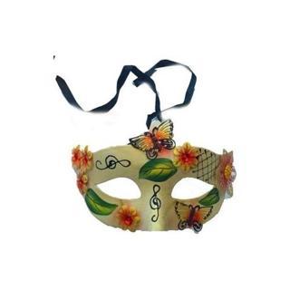 himarry Kelebek ve Çiçek İşlemeli Venedik Maskesi Kırmızı Renk 10x18 cm