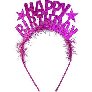 Himarry Fuşya Renk Happy Birthday Yazılı Eva Doğum Günü Parti Tacı