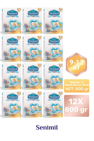 3 BEBEK DEVAM SÜTÜ 800 GR (9-12 AY) 12 Lİ AVANTAJ PAKETİ