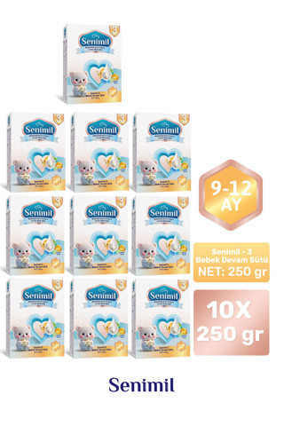3 BEBEK DEVAM SÜTÜ 250 GR (9-12 AY) 10 LU AVANTAJ PAKETİ