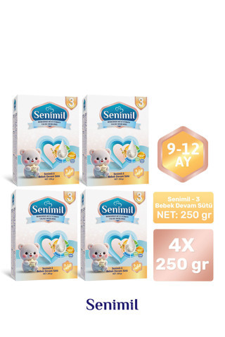 3 BEBEK DEVAM SÜTÜ 250 GR (9-12 AY) 4 LÜ AVANTAJ PAKETİ
