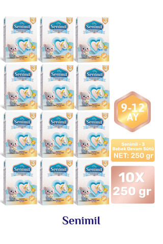 3 BEBEK DEVAM SÜTÜ 250 GR (9-12 AY) 12 Lİ AVANTAJ PAKETİ
